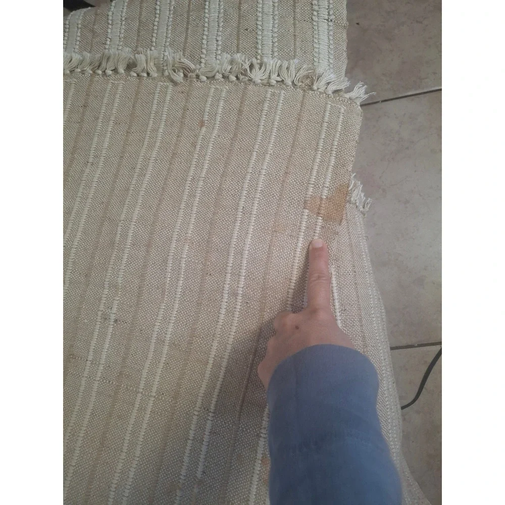 Boho Striped Woven Throw Blanket Beige Cream Fringe Neutral Farmhouse Decor set6